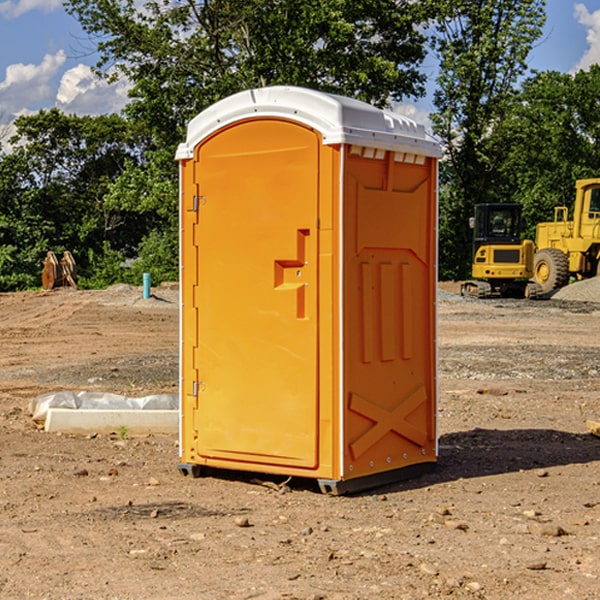 can i customize the exterior of the porta potties with my event logo or branding in Hedrick